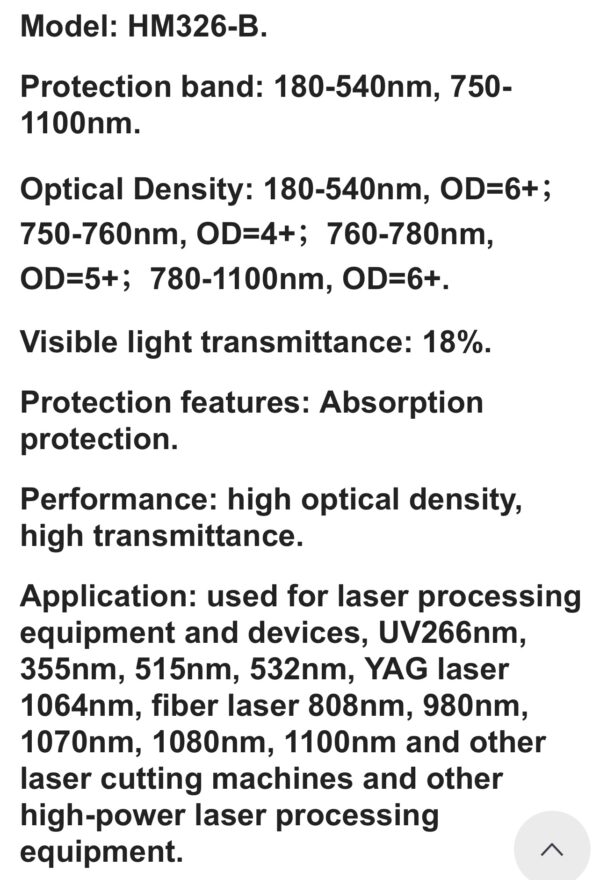 Laser Safety Goggles high Specification OD6 - Image 6